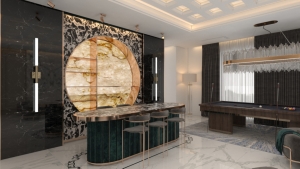 BAR design of neoclassic apartment